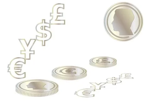 Silver money sybols Stock Illustration