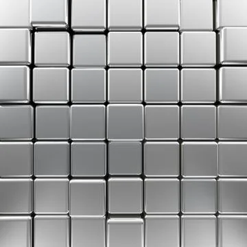 Silver monochrome cubes 3d rendering Stock Illustration