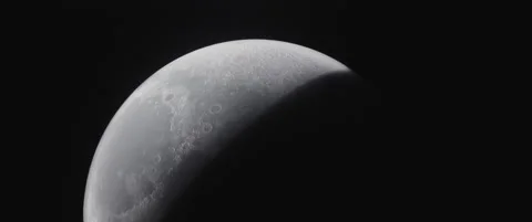 A silver moon Stock Footage 145870366