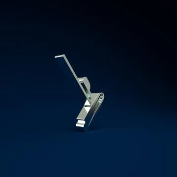 Silver Mop icon isolated on blue background. Cleaning service concept. Minima Illustration
