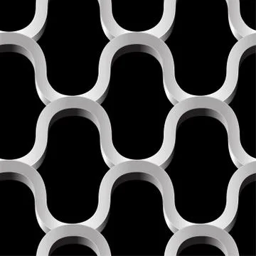 Silver Moroccan seamless pattern on black Stock Illustration