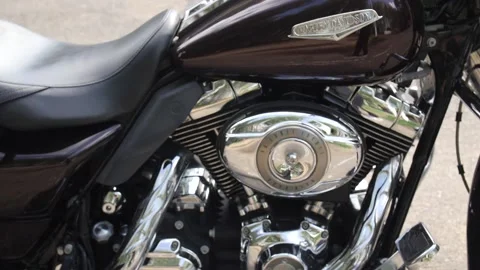 Silver motorcycle engine Stock Footage 134206896