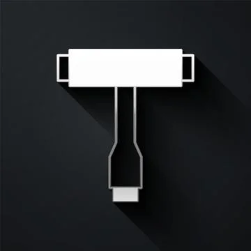 Silver Multi-Function All-In-One portable skate tool T-tool for skateboard Stock Illustration