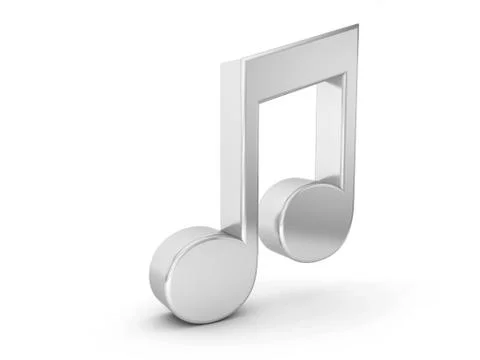 Silver music note symbol Stock Illustration