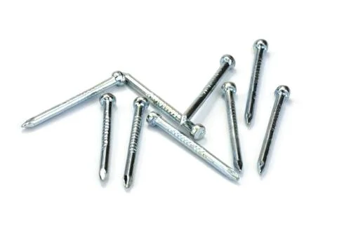 Silver nails Stock Photos