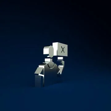 Silver Nature saving protest icon isolated on blue background. Earth planet p 스톡 일러스트