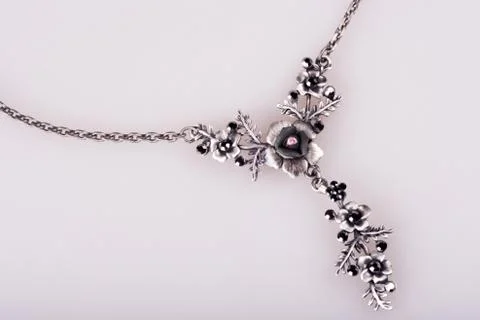 Silver necklace Stock Photos