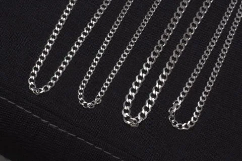 Silver necklaces Foto stock