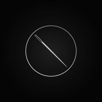 Silver needle in circle vector icon or logo element Stock Illustration