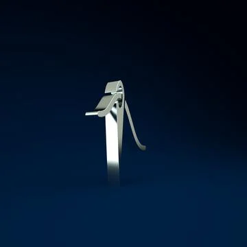 Silver Needle for sewing with thread icon isolated on blue background. Tailor Stock Illustration