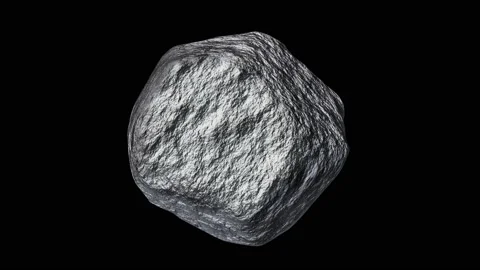 Silver nugget demonstration looping 3D animation with alpha Stock Footage 200461840