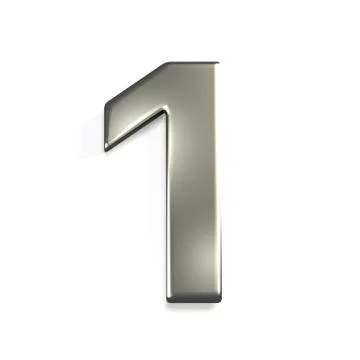 Silver Number 1. 3D Render Illustration Stock Illustration