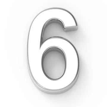 Silver number 6 Stock Illustration
