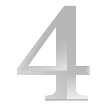 Silver Number Four Vector Illustration With Gradient. Stock Illustration
