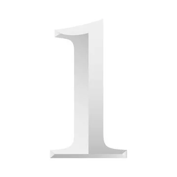 Silver Number One Vector Illustration With Gradient. Stock Illustration