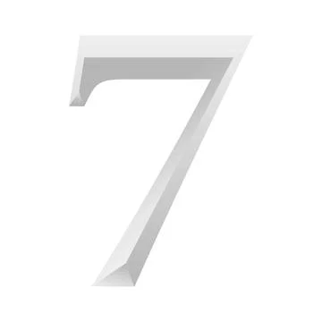 Silver Number Seven Vector Illustration With Gradient. Stock Illustration
