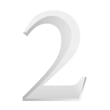 Silver Number Two Vector Illustration With Gradient. Stock Illustration