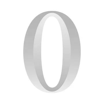 Silver Number Zero Vector Illustration With Gradient. Stock Illustration