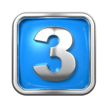 Silver Numbers in Frame, on Blue Background. Illustrazione stock