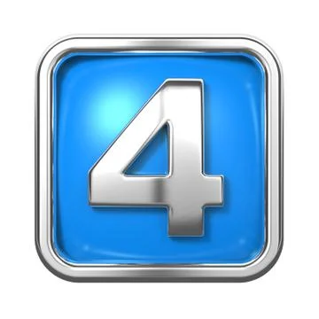 Silver Numbers in Frame, on Blue Background. 스톡 일러스트