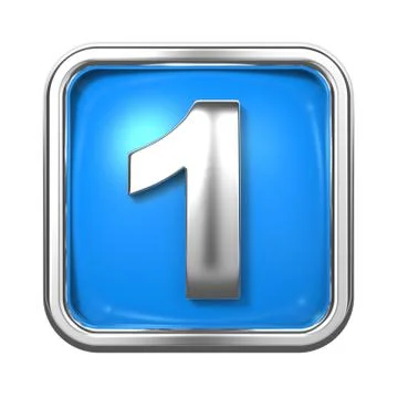 Silver Numbers in Frame, on Blue Background. 스톡 일러스트