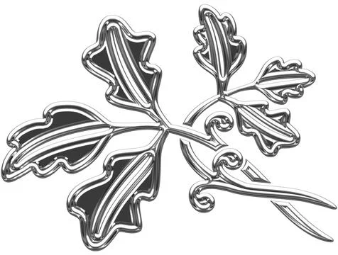 Silver oak leaves Ilustración de archivo
