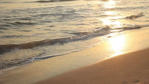 Silver Ocean Waves in Morning Light - Seascape Background Stock Footage 103252461