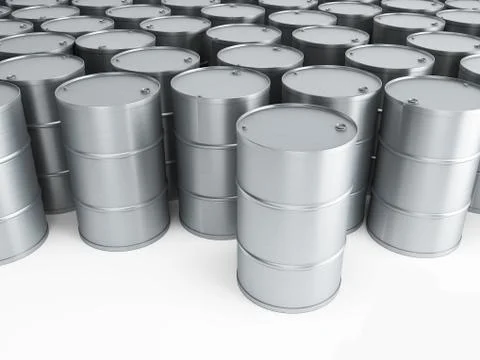 Silver oil barrels Stock Illustration