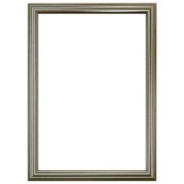 Silver old frame isolated on white. Stock Illustration