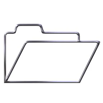 Silver opened folder silhouette Stock Illustration