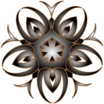 Silver openwork arabesque  floral design Illustrazione stock