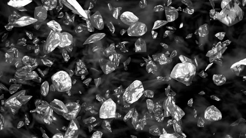 Silver or Chrome Explosion with Bullet Time Animation Stock Footage 154824205