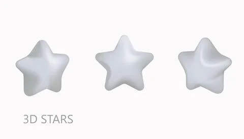 Silver or platinum 3D star icons vector illustration design. Stock Illustration