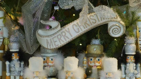 Silver ornaments for Christmas Stock Footage 99899513