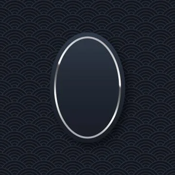 Silver oval frame minimalistic template with text space Stock Illustration