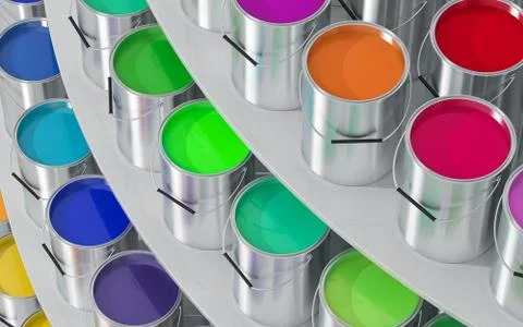 Silver Paint Buckets Stock Illustration