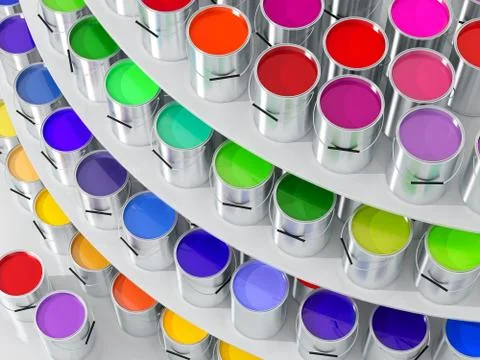 Silver Paint Buckets Stock Illustration