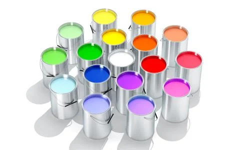 Silver Paint Buckets Illustrazione stock