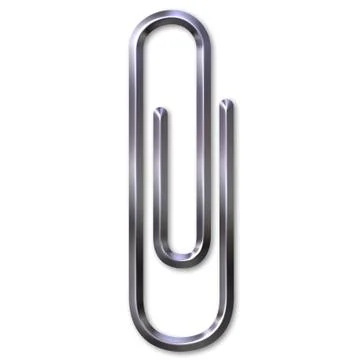 Silver Paper Clip Stock Illustration