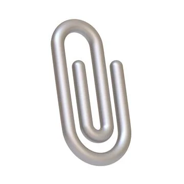 Silver paper clip isolated on white background Stock Illustration