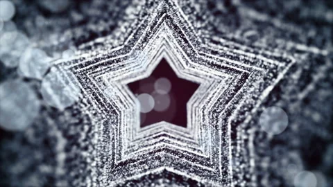 Silver particles in motion, in the form of star. Stock Footage 91166519