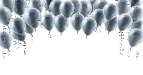 Silver Party Balloons Background Stockillustratie