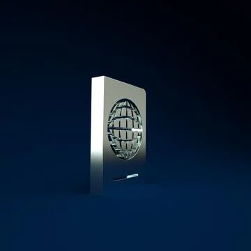 Silver Passport with biometric data icon isolated on blue background. Identif 스톡 일러스트