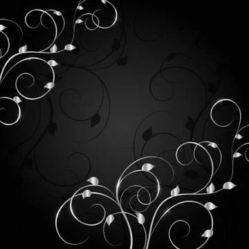 Silver pattern with shadow on dark background Stock Illustration