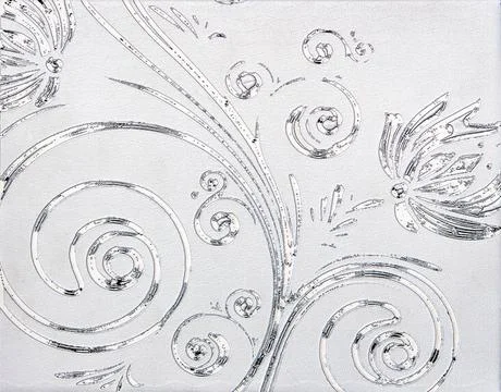 Silver pattern Silver pattern in the form of flowers Copyright: xZoonar.co... 写真素材