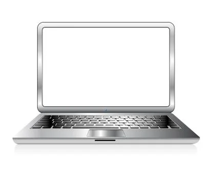 Silver PC Laptop Computer Icon Vector illustration Stock Illustration