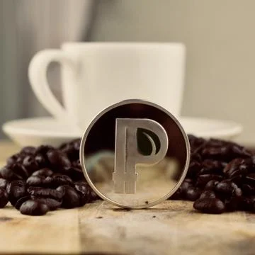 Silver peercoin coin Stock Photos