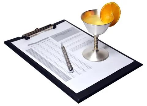 Silver pen with document Stock Photos
