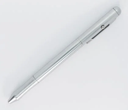 Silver pen for office or back to school Stock Photos