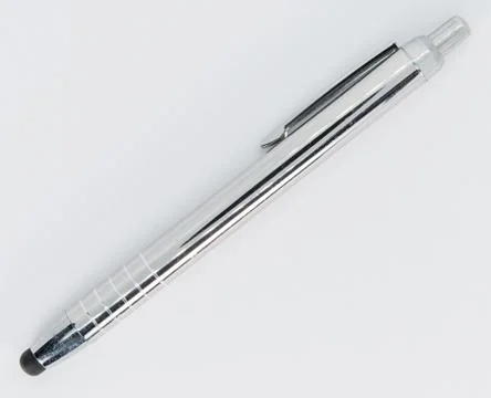 Silver pen perfect for school or office Stock Photos